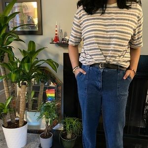 Cream Stripped Shirt